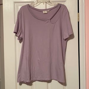 Anthropologie Lavender Cut-Out T-Shirt